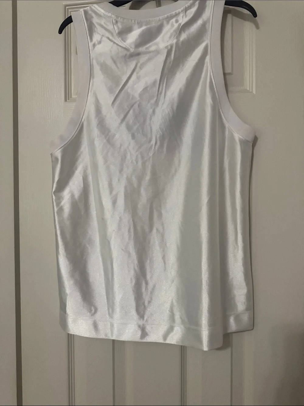 Nike White Ladies Tank with Blue Sequin Swoosh